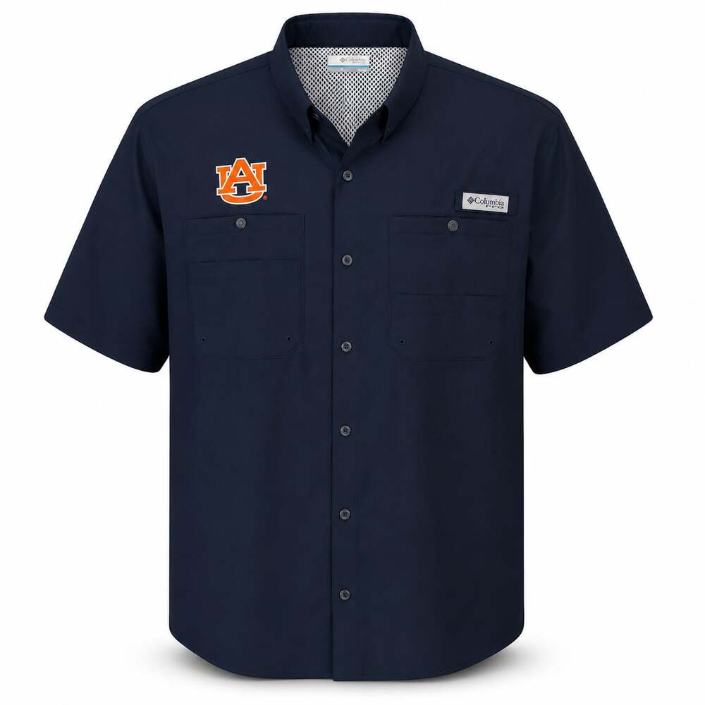 Auburn Tigers Columbia PFG Tamiami Shirt - Navy,